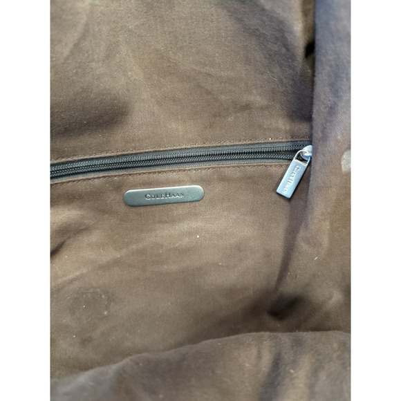 Vintage Cole Haan Backpack Dark Brown Pebbled Leather Bag - Picture 8 of 14